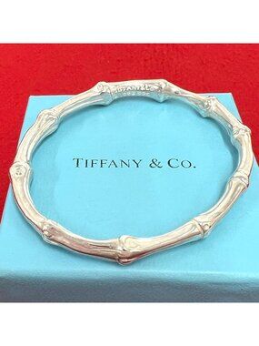 Tiffany & Co Vintage Bamboo Bangle 925 Sterling Silver Bracelet